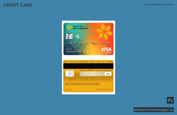 Beispielvorschau der Visa Goldkarte der Bank von Abessinien aus Äthiopien
